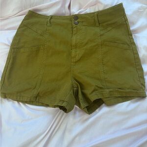 High rise midi shorts